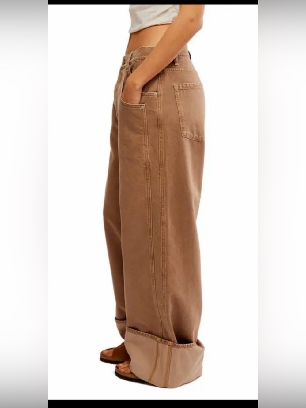 Free People We The Free Final Countdown Low Rise Cuffed Boyfriend Jean - Picture 3 of 8